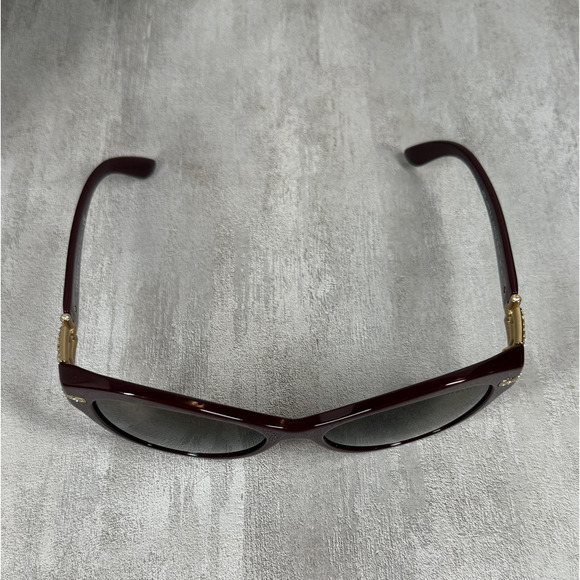 Versace Sunglasses Womens One Size Maroon Brown Cat Eye Crystal Italy Designer main image 11